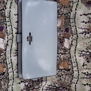 Coach Clear Blue Soft Pebbled Leather TriFold Wallet